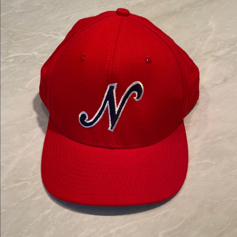 NEW ERA Nashville Sounds Red Baseball Cap with Blue and White Logo VINTAGE